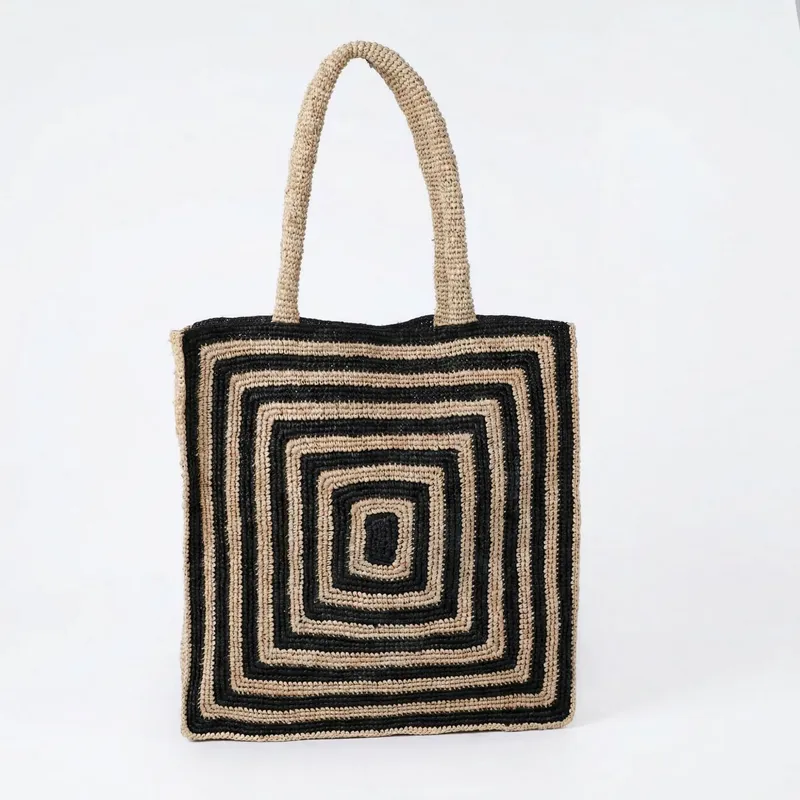 Luxury Bags In - Striped raffia woven straw bag luxury