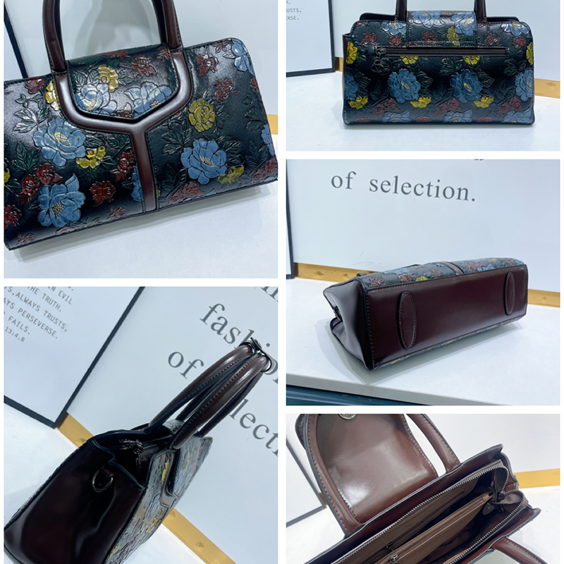 Vintage Floral Embossed Boston - Luxury Bags Vegan incelemesi ve fiyatı