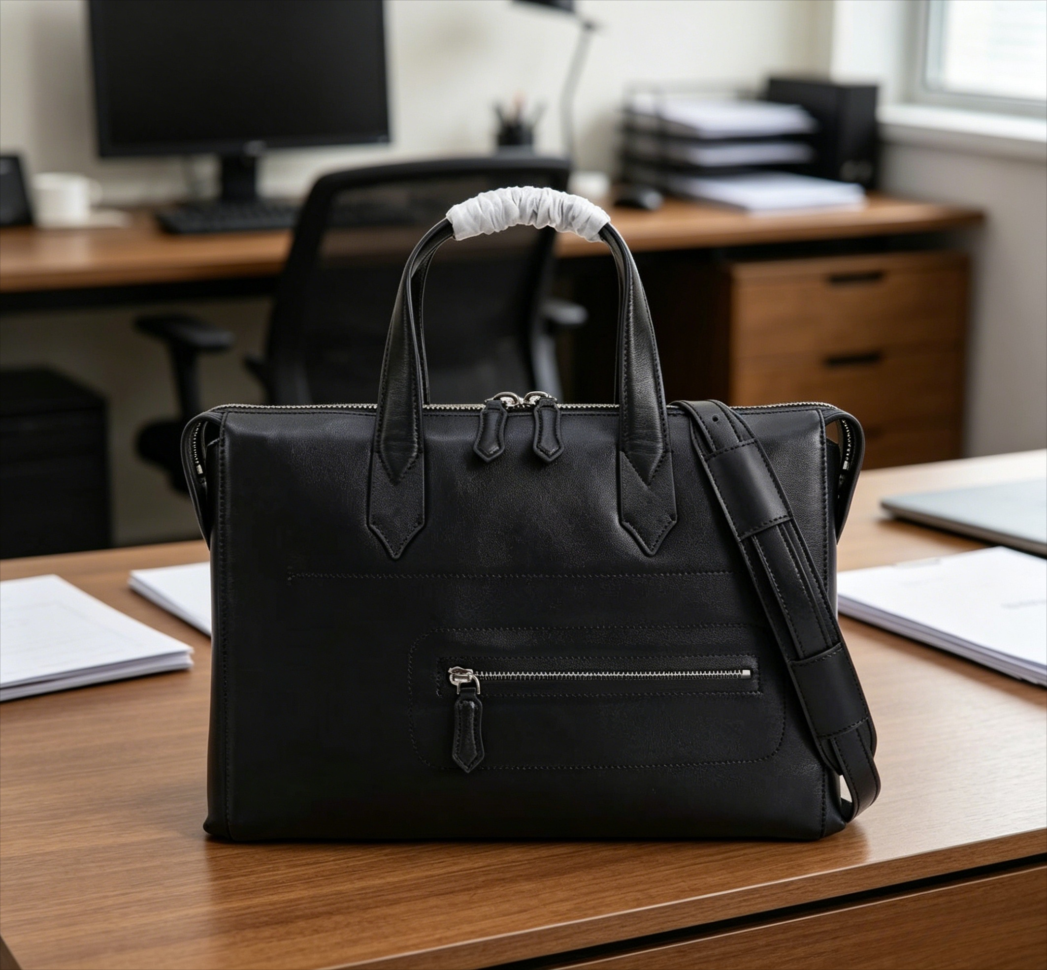 Classic Black Soft Leather Sli - Briefcase Leather Slim incelemesi ve fiyatı