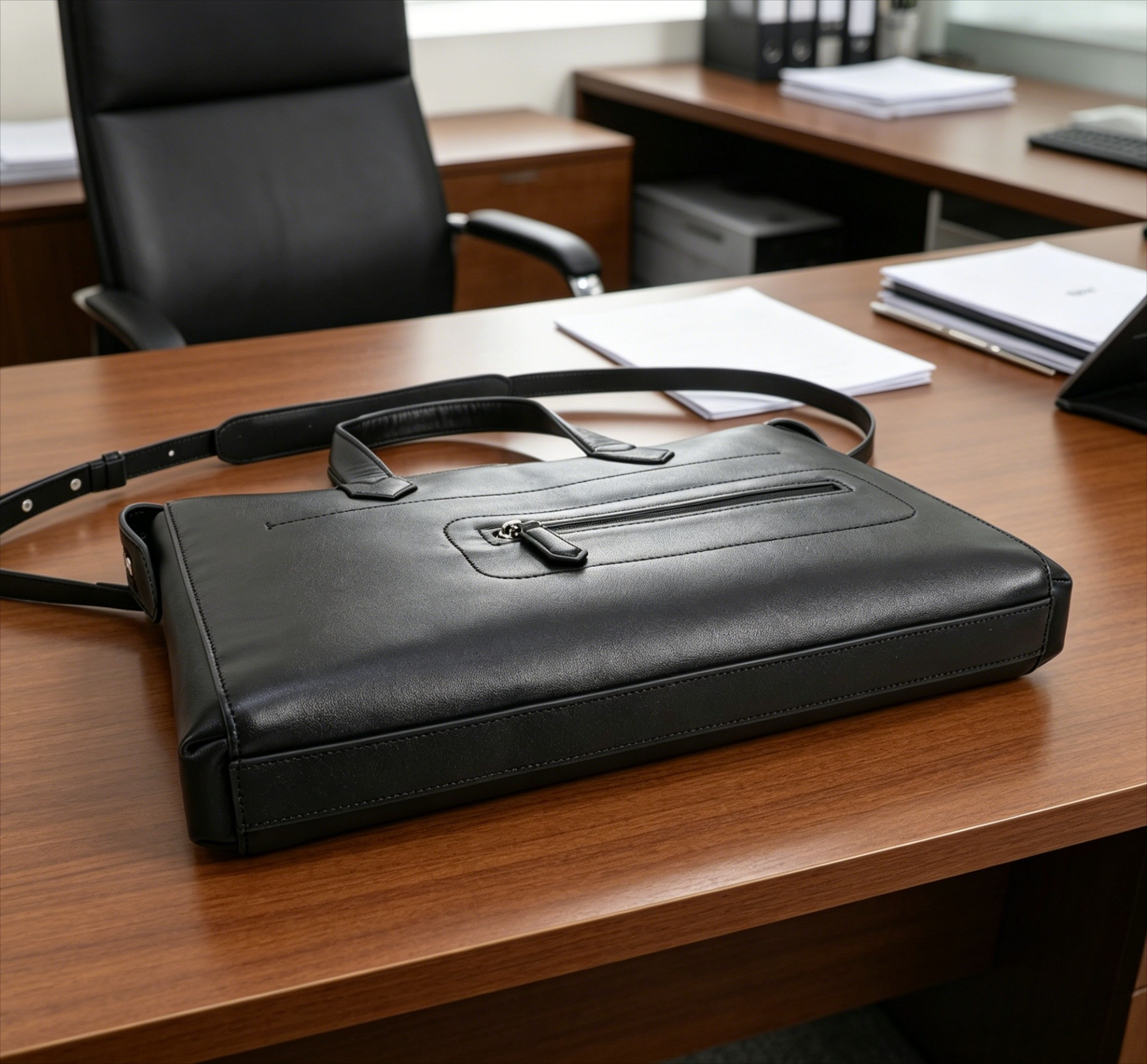Classic Black Soft Leather Sli - Briefcase Leather Slim incelemesi ve fiyatı