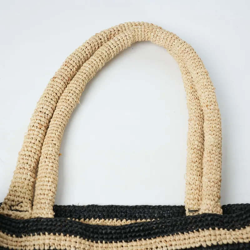 Striped raffia woven straw bag - Luxury Bags In incelemesi ve fiyatı