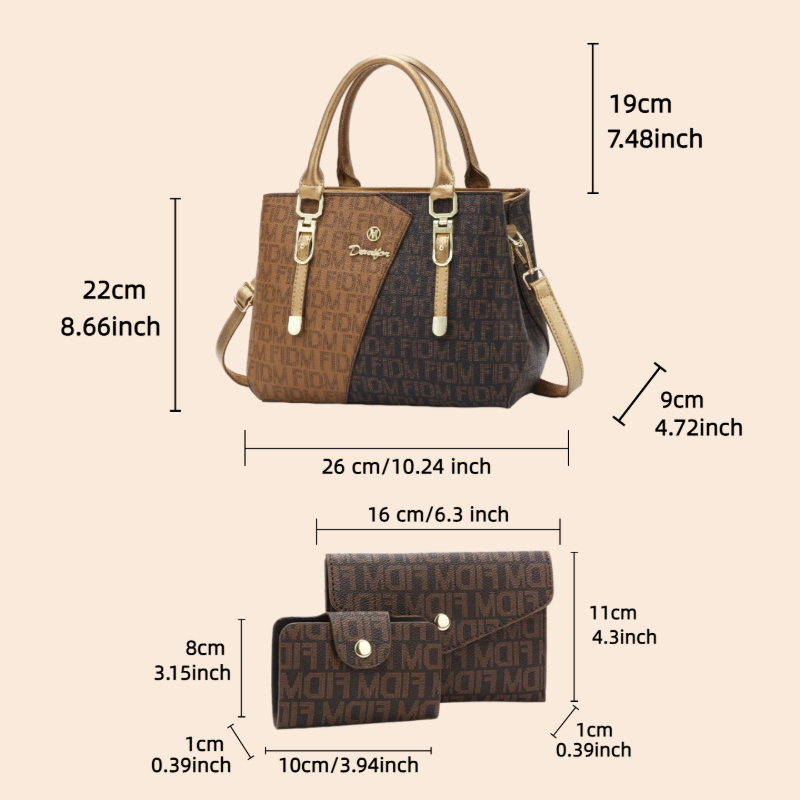3-piece women's bag set, luxur - Luxury Bags In incelemesi ve fiyatı