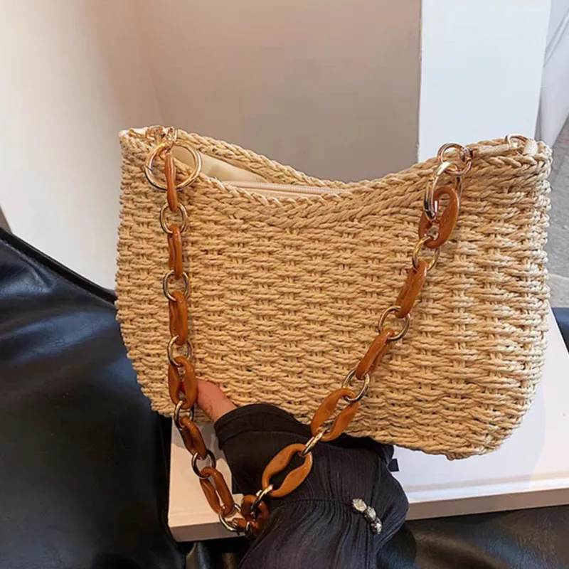 Straw Woven Shoulder Bag for W - Luxury Bags & Leather Repair Of Atlanta Photos incelemesi ve fiyatı