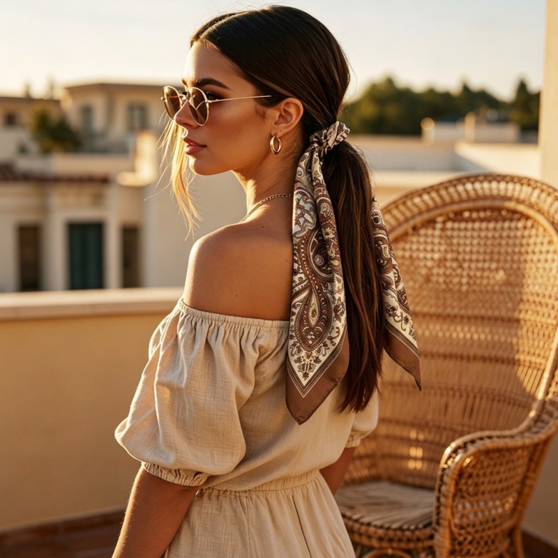 Luxury Satin Square Scarf Pais - Luxury Bags Online incelemesi ve fiyatı