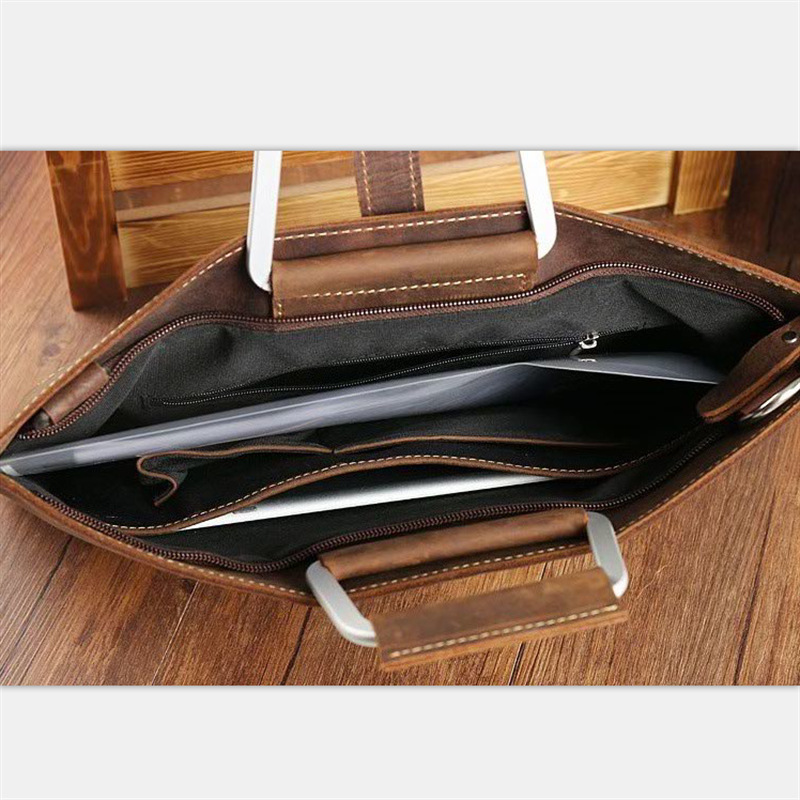 Men's Top Grain Crazy Horse Le - Briefcase Leather Slim incelemesi ve fiyatı