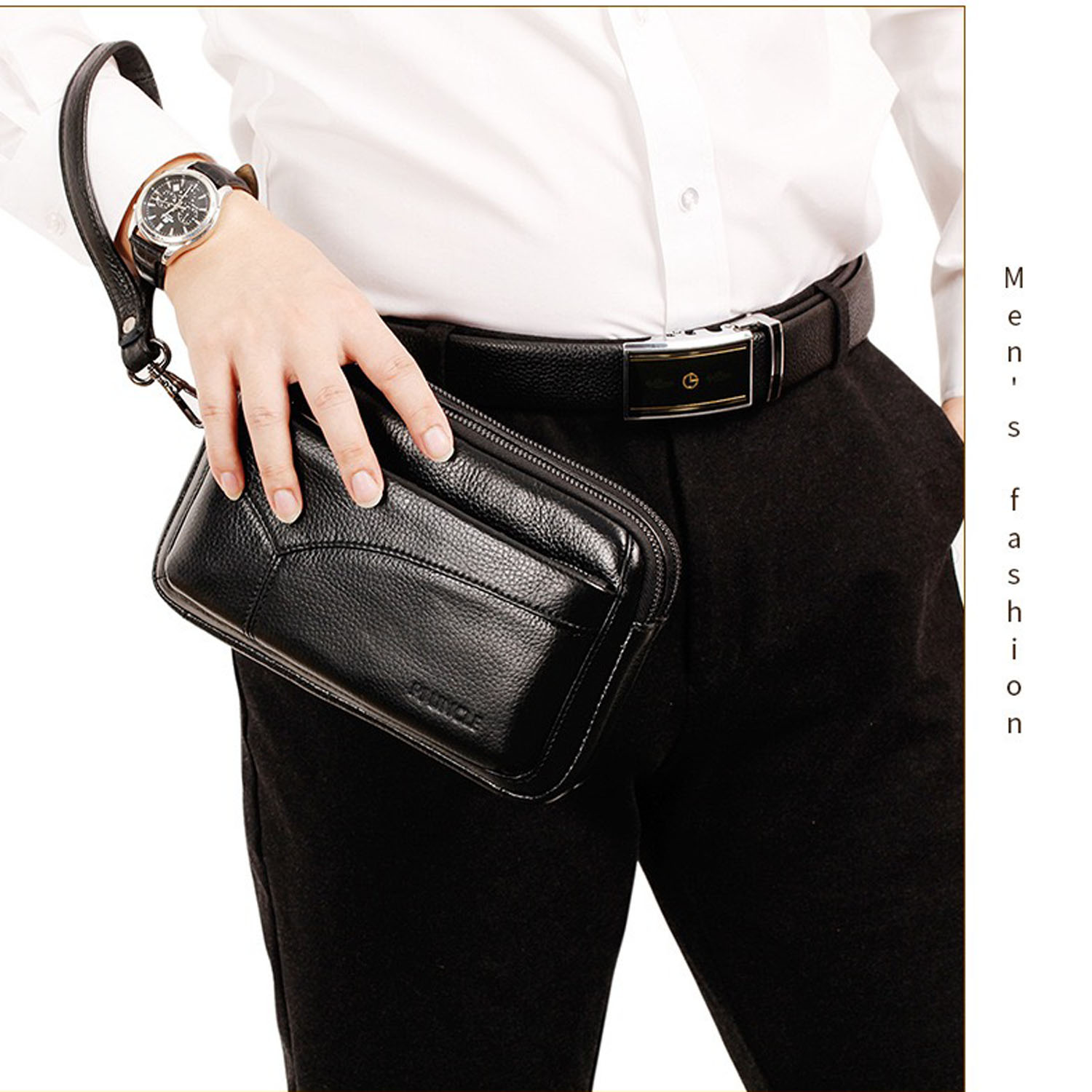 Men's Genuine Leather Fashion  - Wristlet Wallet Zipper incelemesi ve fiyatı