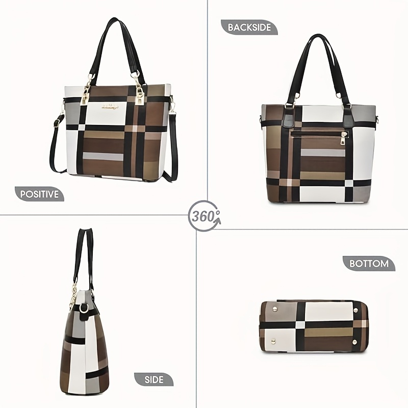 Fashion Plaid 6Pcs Ladies Hand - Wristlet Wallet Zipper incelemesi ve fiyatı